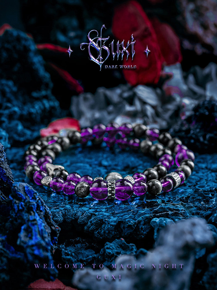 GUXI [Fantasy World] Niche amethyst bracelet, high-end eagle eye stone bracelet, beads, jewelry, birthday gift