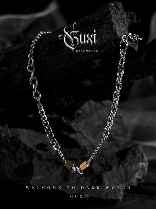 GUXI [Change] Original niche design titanium steel necklace, high-end, personalized, versatile and simple