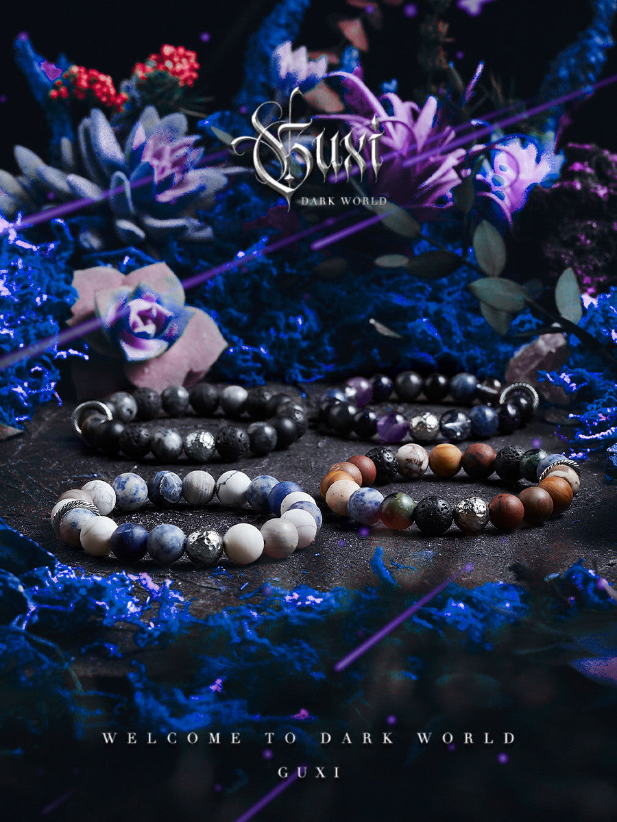 GUXI【Galaxy Planet】Amethyst trend bracelet high-end niche bead bracelet jewelry