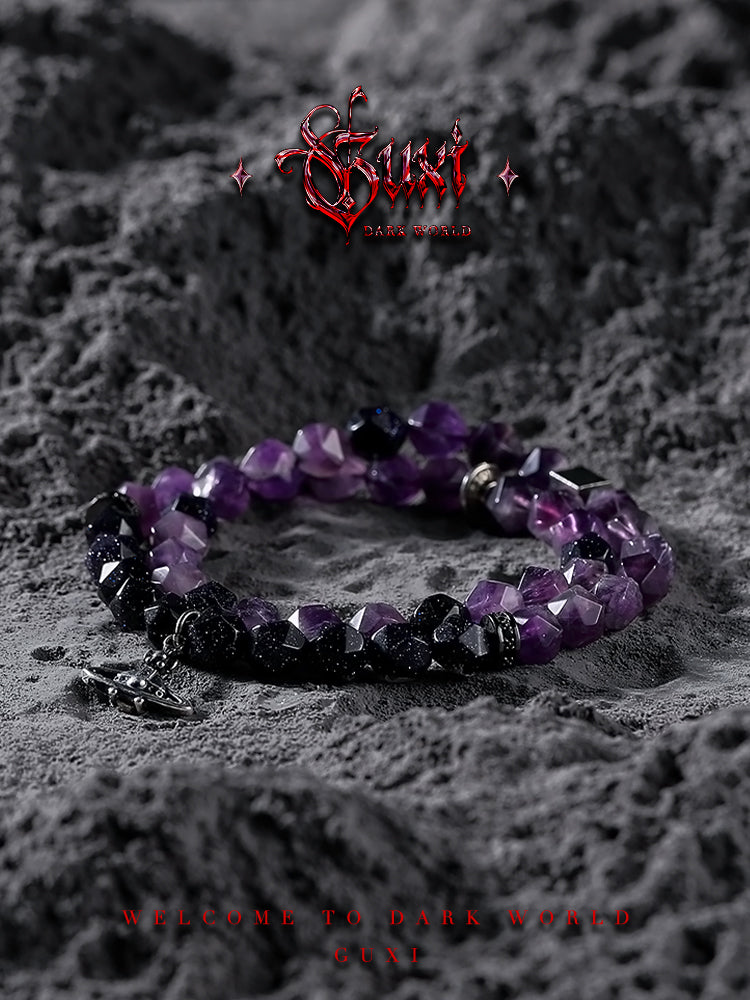 GUXI [Journey through Time and Space] Original Amethyst Bracelet High-end Niche Bead Bracelet Jewelry