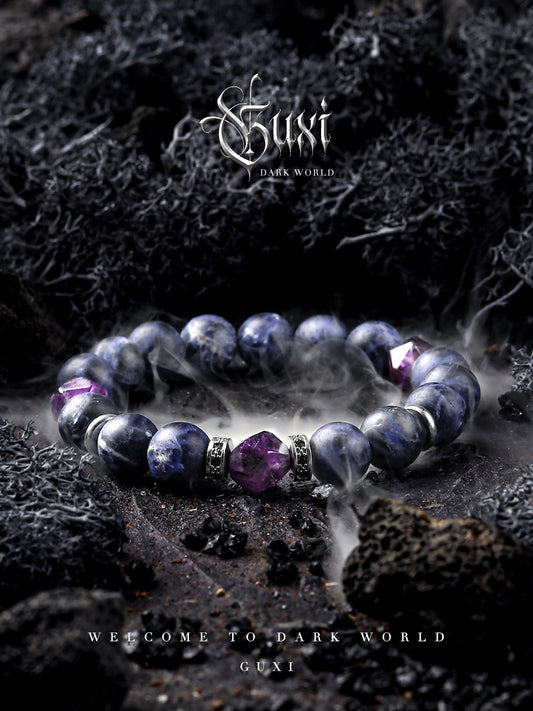 GUXI [Streamer] Dark style amethyst bracelet, high-end bead bracelet, retro jewelry