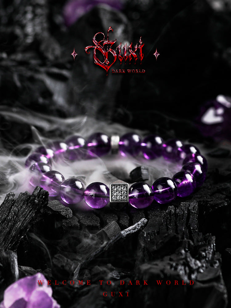 GUXI【Fantasy】original retro amethyst bracelet high-end bead bracelet as a birthday gift for your boyfriend