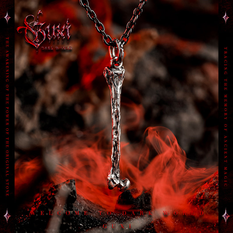 GUXI【Dry Bones】925 Silver Pendant High-end Niche Silver Necklace