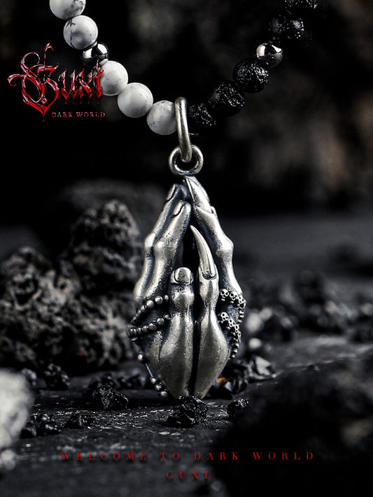 GUXI dark style pendant 925 silver necklace