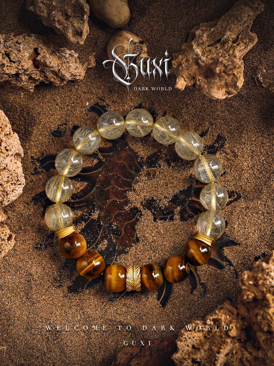 GUXI [Muguang] Blonde Crystal Bracelet High-end Tiger Eye Beads Bracelet Gift