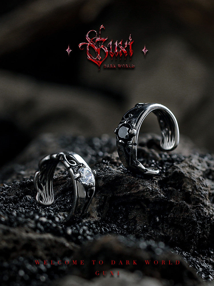 GUXI【Invitation to the Night】original dark style earrings titanium steel ear bone clips without pierced earrings niche ear hooks