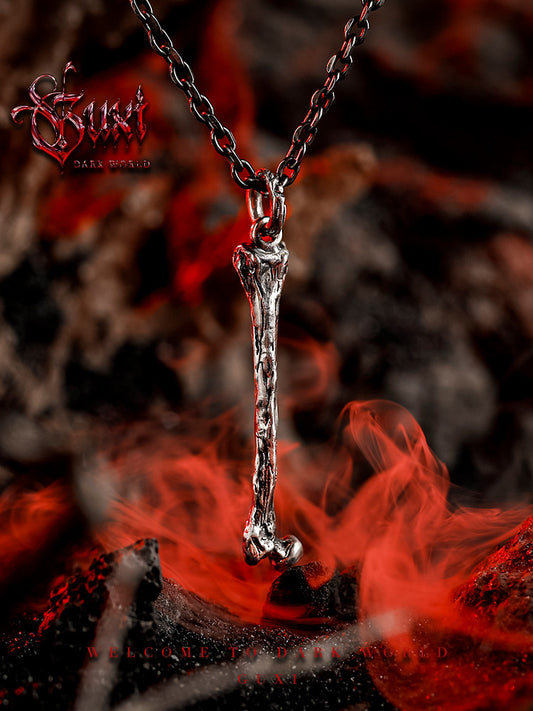 GUXI【Dry Bones】925 Silver Pendant High-end Niche Silver Necklace