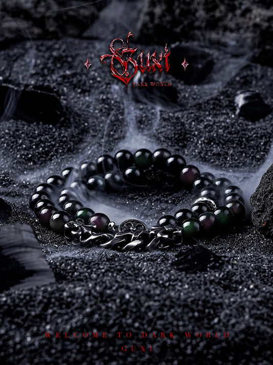 GUXI [The Creator] Dark Style Obsidian Bracelet High-end Bead Bracelet Gift