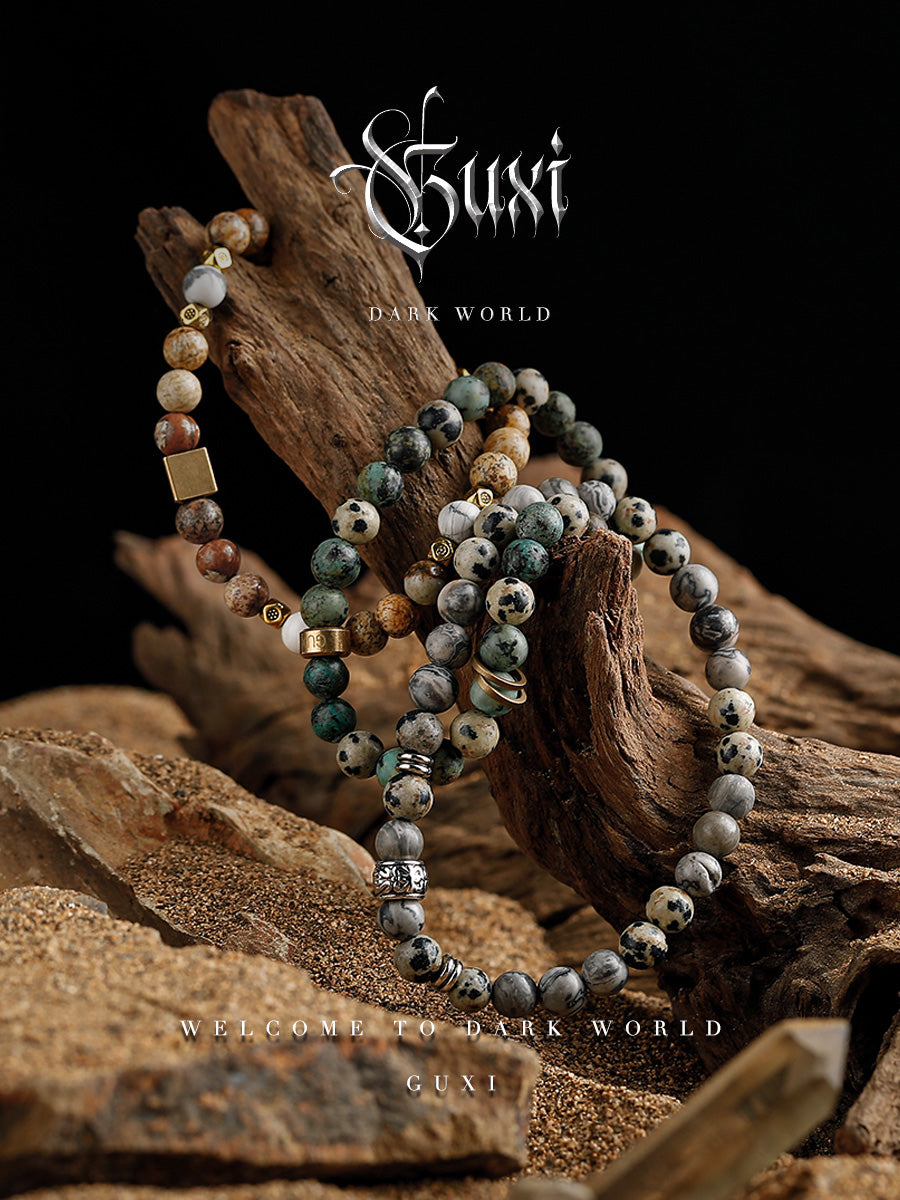 GUXI【Explore】Colorful bead bracelet niche retro high-end jewelry bracelet