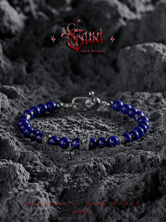 GUXI [Sky] Retro Lapis Lazuli Bracelet Niche Bracelet Retro Jewelry