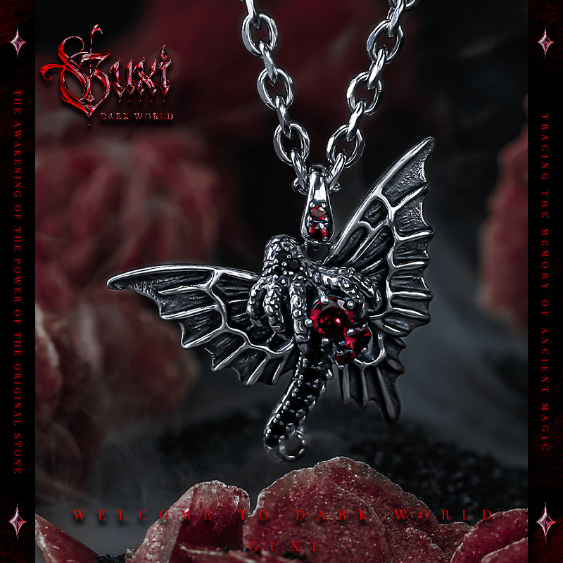 GUXI [Nightmare] niche dark style retro pendant 925 silver necklace