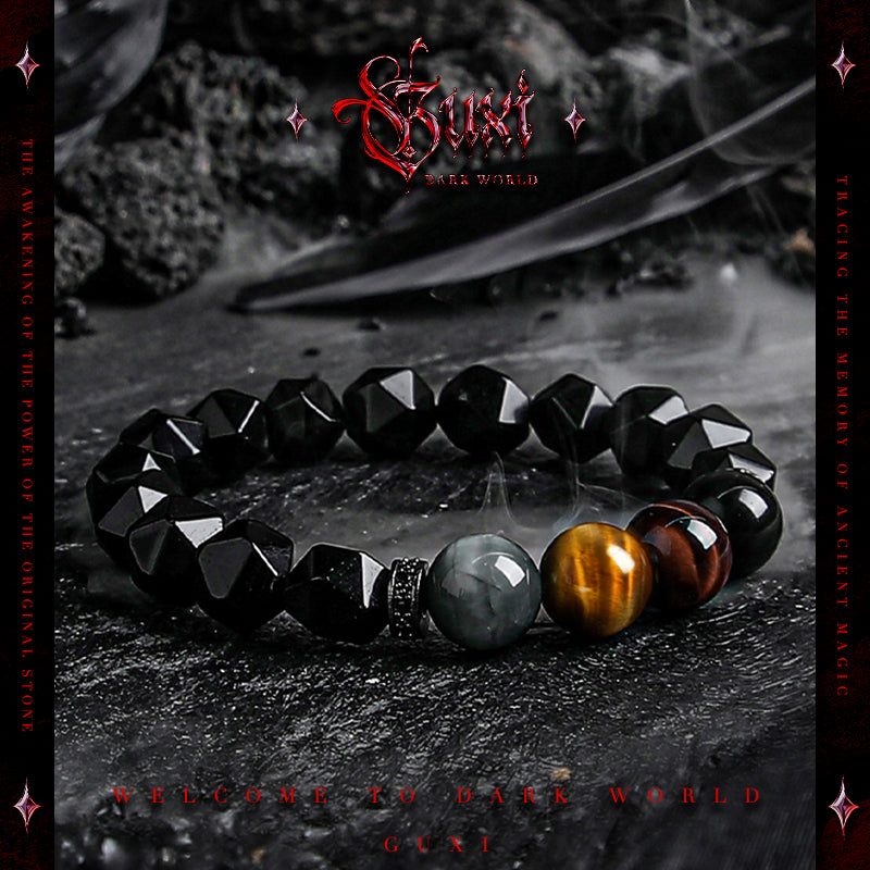 GUXI [Time] Obsidian Bracelet High-end Niche Beads Bracelet Gift for Couples