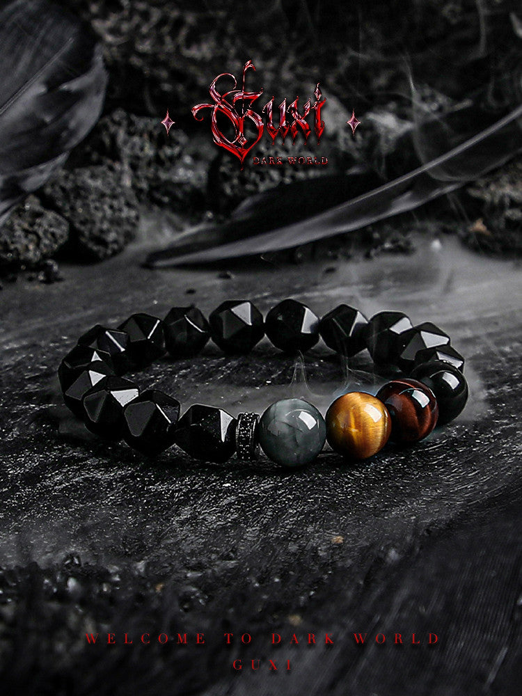 GUXI [Time] Obsidian Bracelet High-end Niche Beads Bracelet Gift for Couples