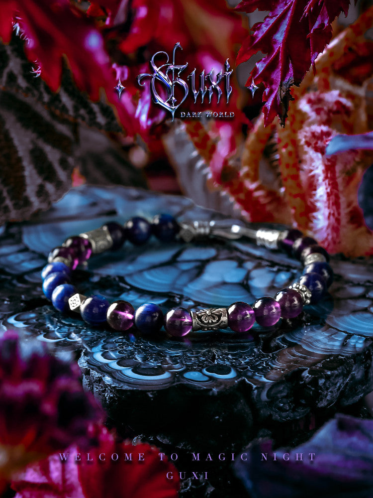 GUXI [Secret Realm] Retro Amethyst Bracelet High-end Niche Bead Bracelet Birthday Gift