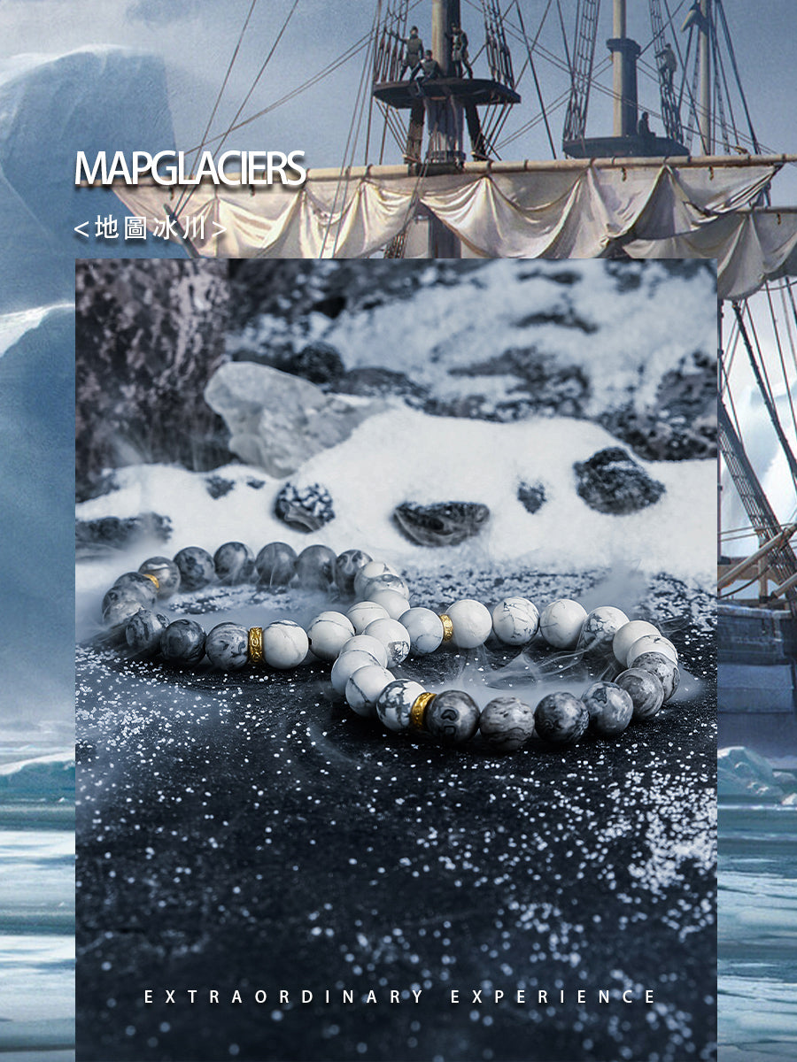 GUXI【Map Glacier】original design bracelet, high-end niche couple bracelet, gift jewelry for boyfriend