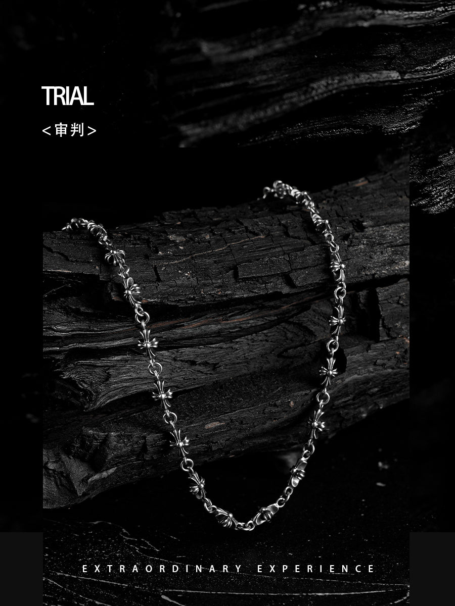 GUXI [Trial] 925 silver cross flower necklace, high-end, niche clavicle chain, light luxury chain