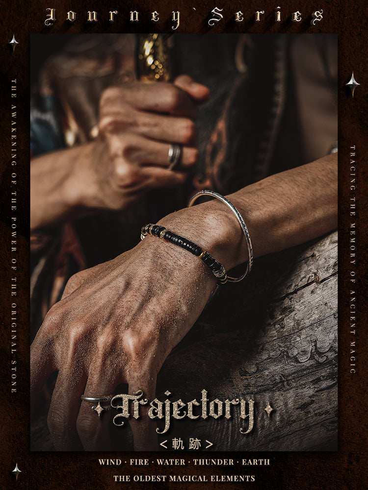 GUXI [Trajectory] Retro Coconut Shell Bracelet Simple Fashion Jewelry Couple Bracelet as Gift