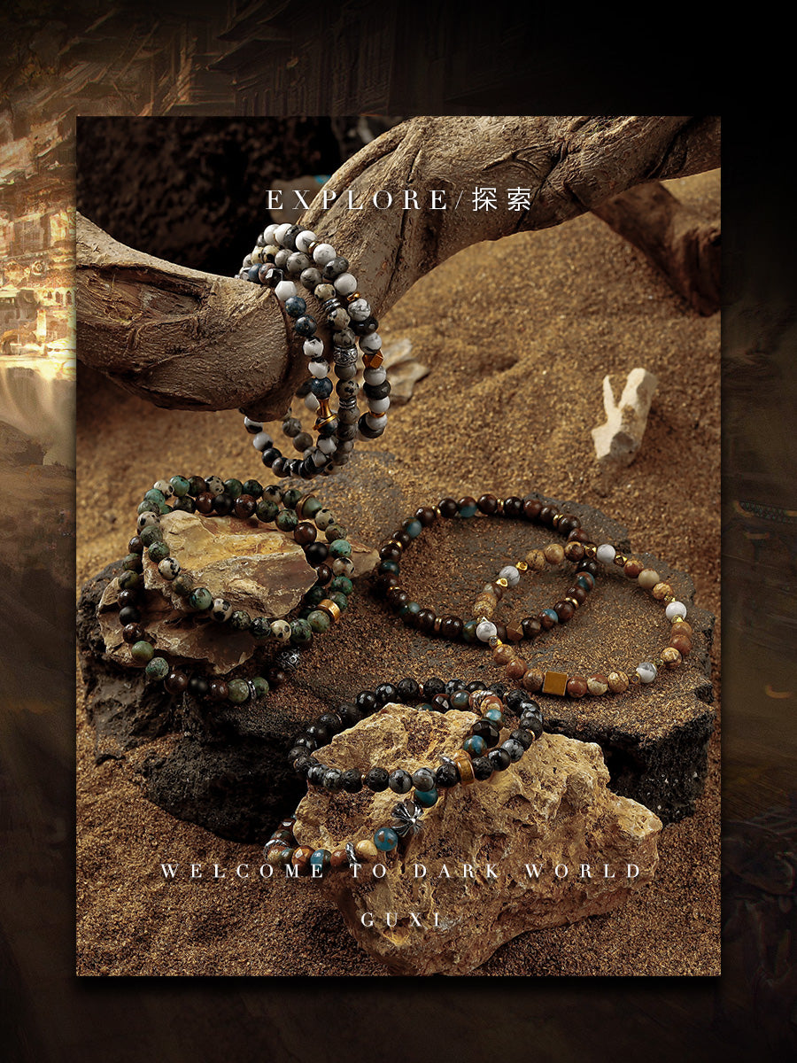 GUXI【Explore】Colorful bead bracelet niche retro high-end jewelry bracelet