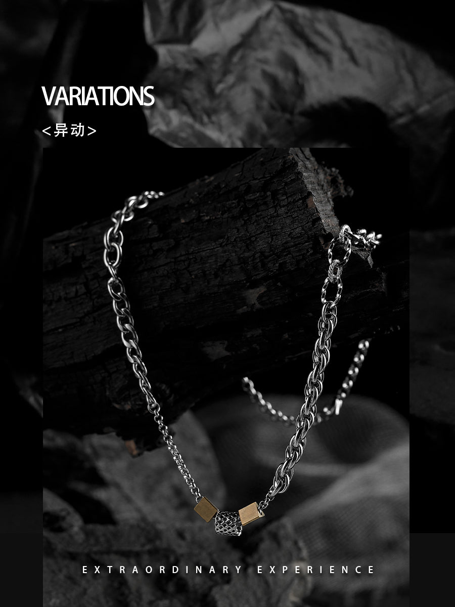 GUXI [Change] Original niche design titanium steel necklace, high-end, personalized, versatile and simple