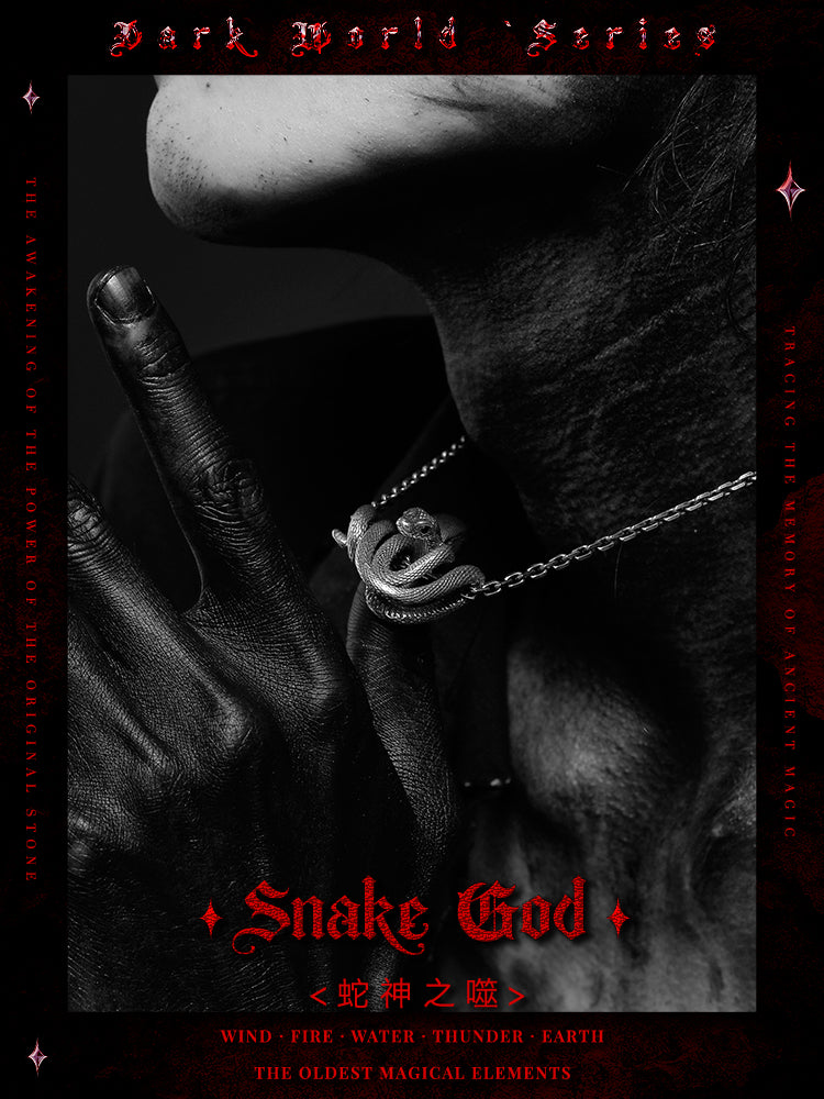 GUXI【Snake God's Bite】Retro and high-end 925 silver pendant