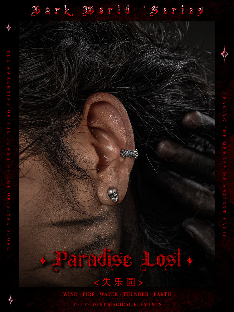 GUXI【Lost Paradise】Retro 925 silver ear bone clip earrings jewelry