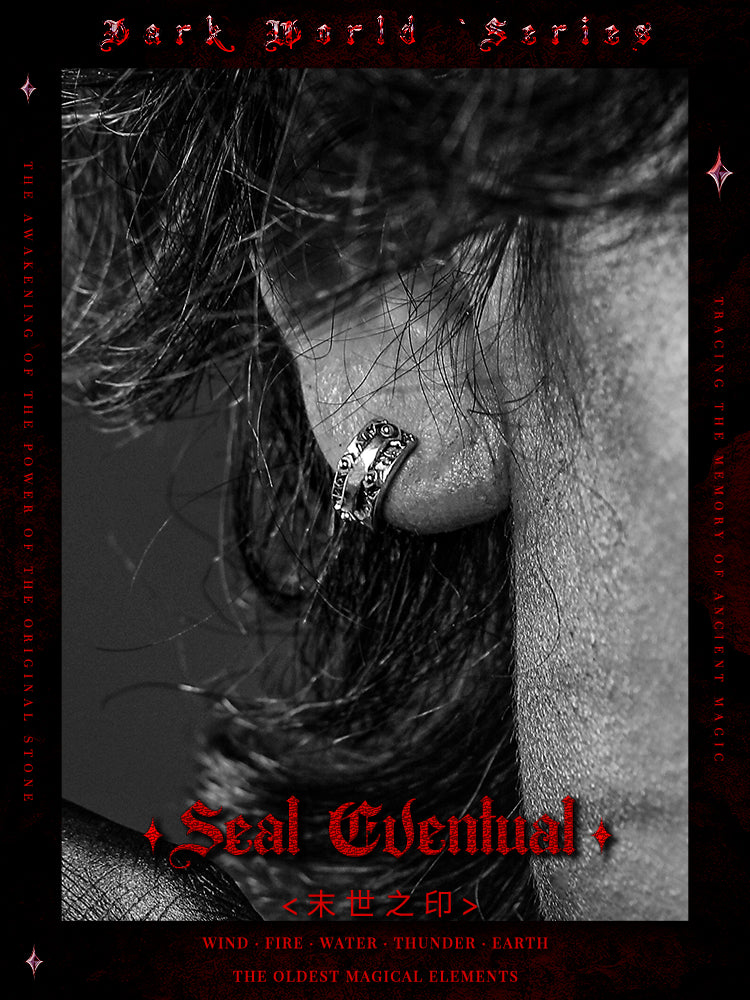 GUXI [Seal of the End of the World] 925 Silver Earrings European and American Retro Cross Punk Earrings Niche Accessories