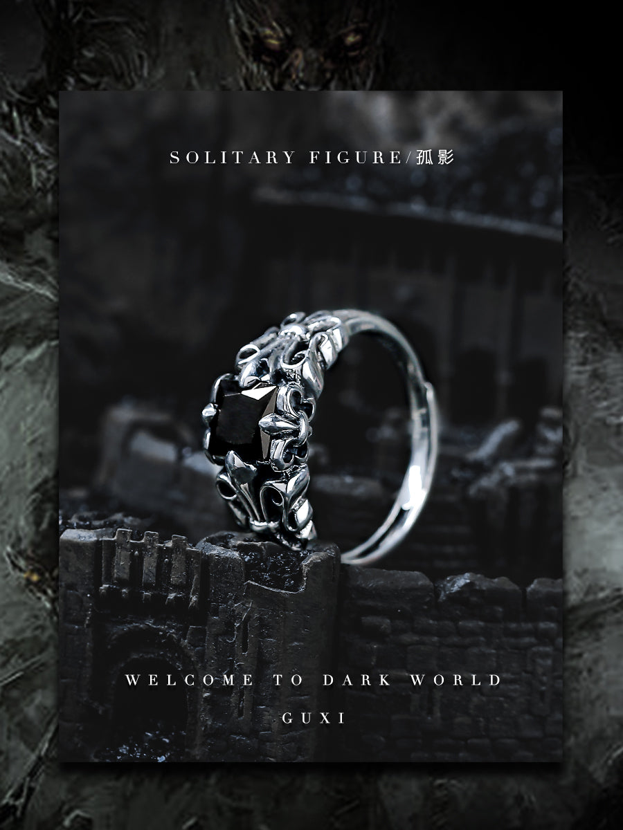 GUXI [Guying] Dark style 925 silver ring, high-end niche ring