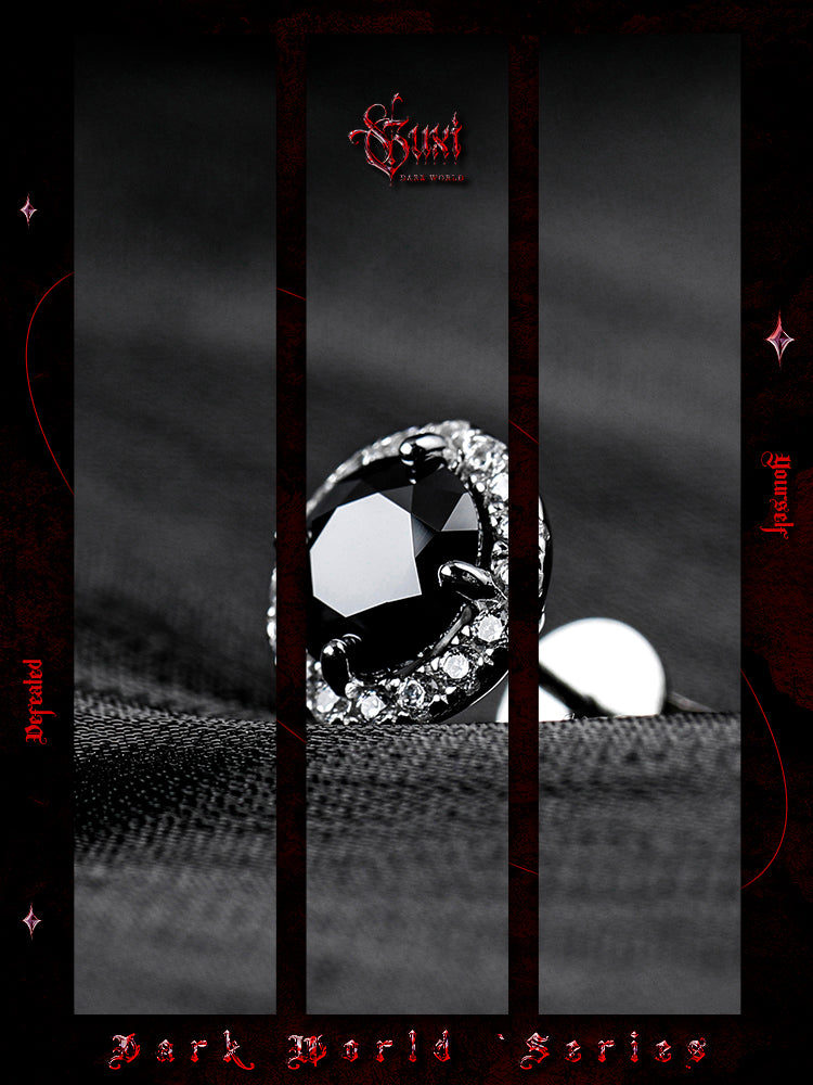 GUXI【Day】Original Black Moissanite Diamond Earrings 925 Silver Single Earrings