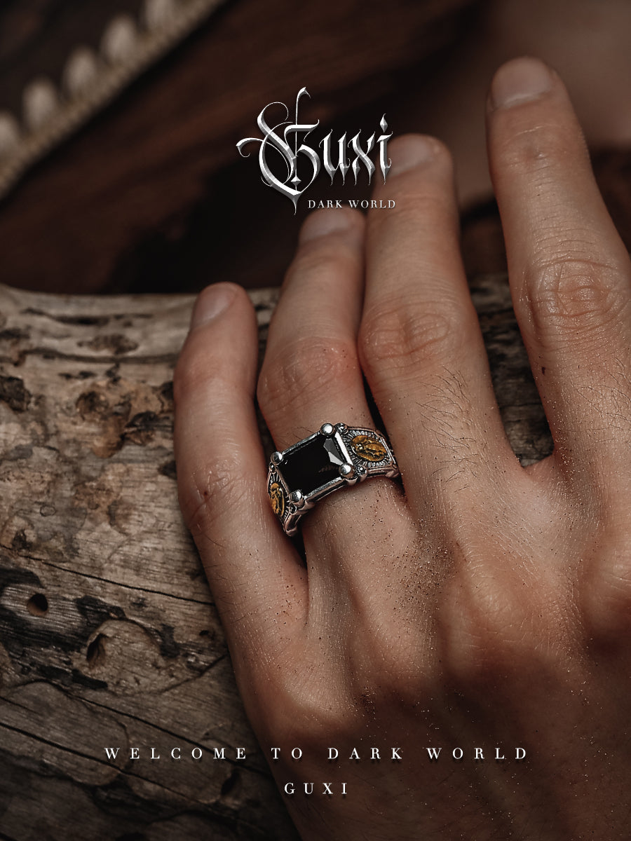 GUXI [Pluto] niche retro 925 silver ring, high-end open ring, light luxury jewelry for boyfriend