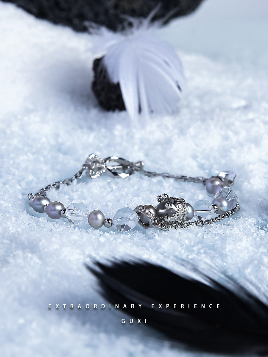 GUXI【Knight Princess】Niche Couple Bracelet High-end Crystal Bead Bracelet as a Gift for Boy and Girlfriend