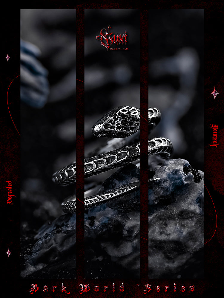 GUXI [Lost] Dark Wind 925 Silver Snake Ring High-end Personalized Index Finger Ring Opening Adjustable