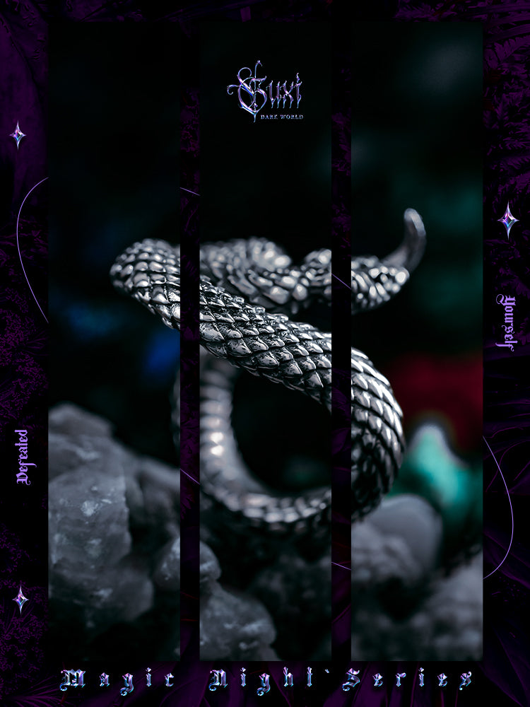 GUXI [Snake] Dark Retro 925 Silver Ring, a high-end gift for boyfriend’s birthday gift, niche ring