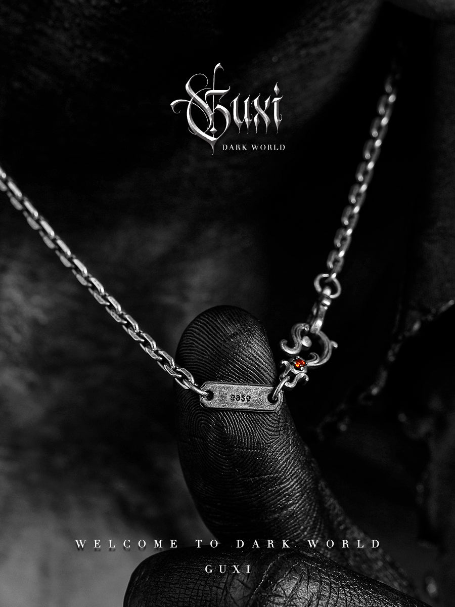 GUXI【Rosdie】Niche 925 silver necklace, high-end hip-hop trendy brand and versatile, a birthday gift for your boyfriend