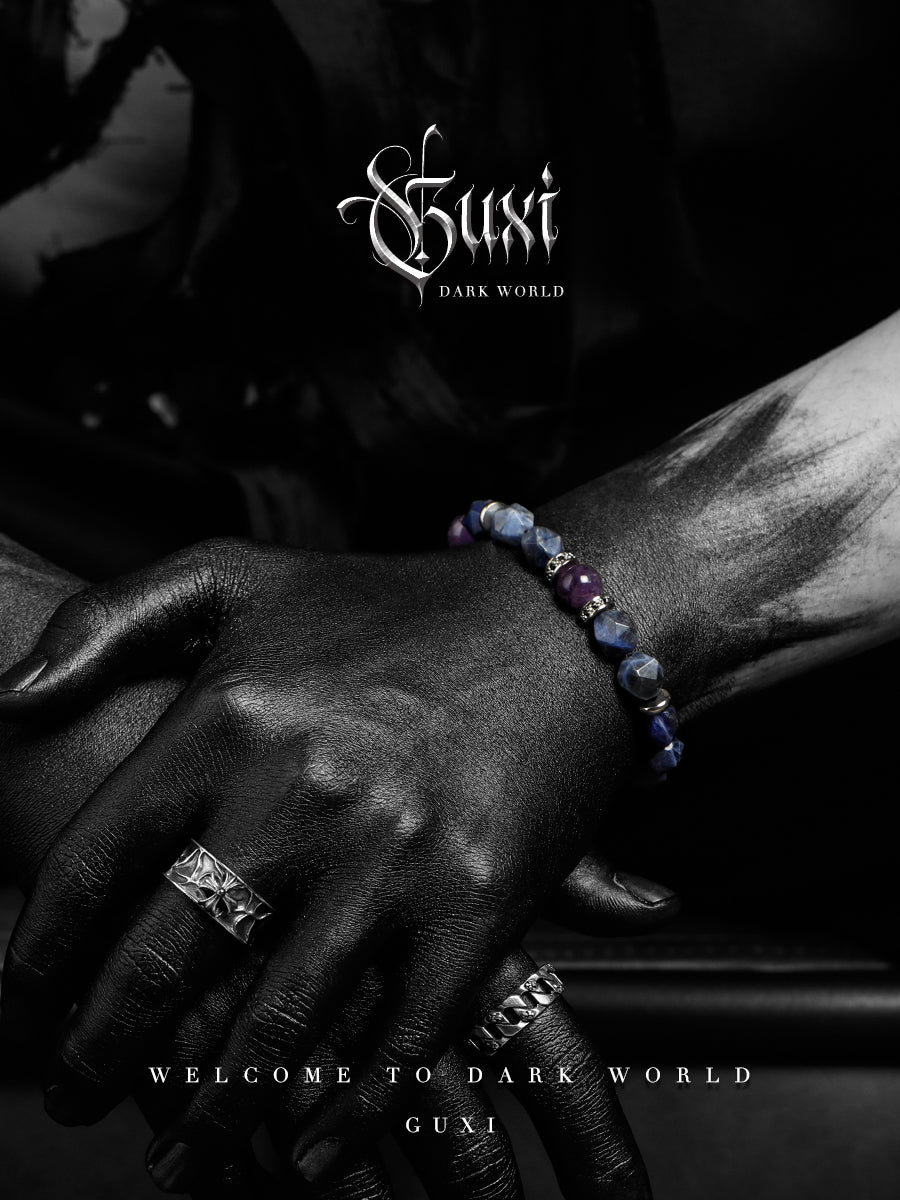 GUXI [Streamer] Dark style amethyst bracelet, high-end bead bracelet, retro jewelry