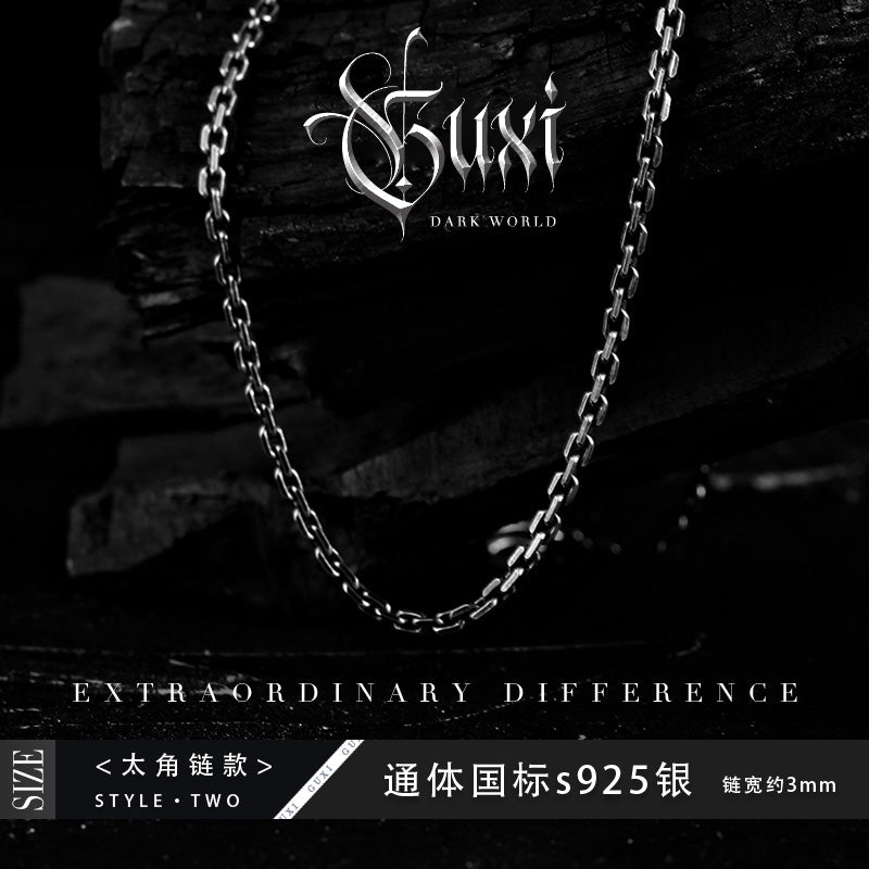 GUXI [simple] 925 silver necklace, high-end clavicle chain, snake bone chain, simple silver jewelry