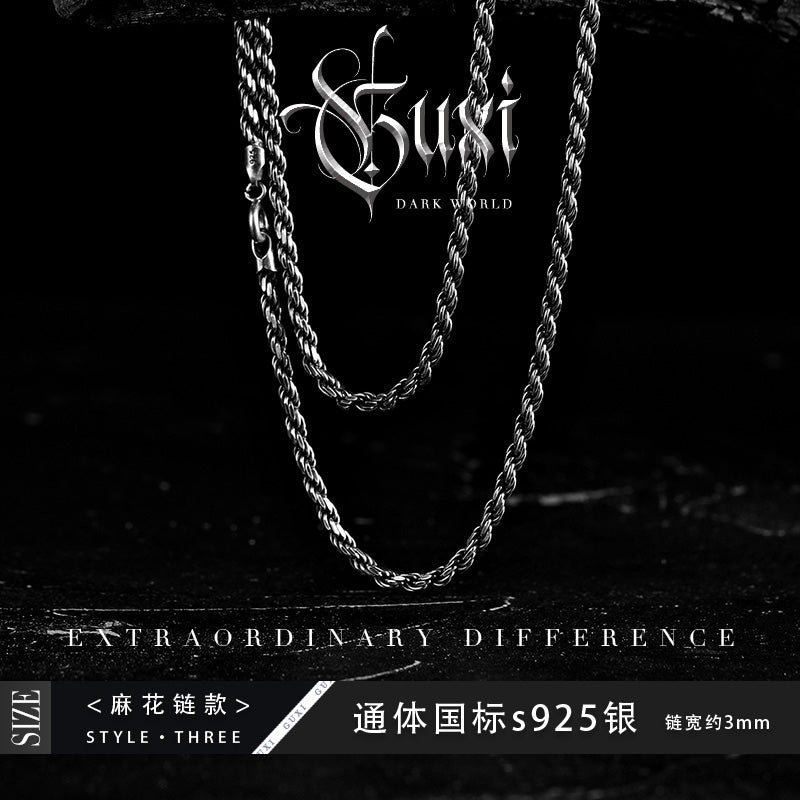 GUXI [simple] 925 silver necklace, high-end clavicle chain, snake bone chain, simple silver jewelry