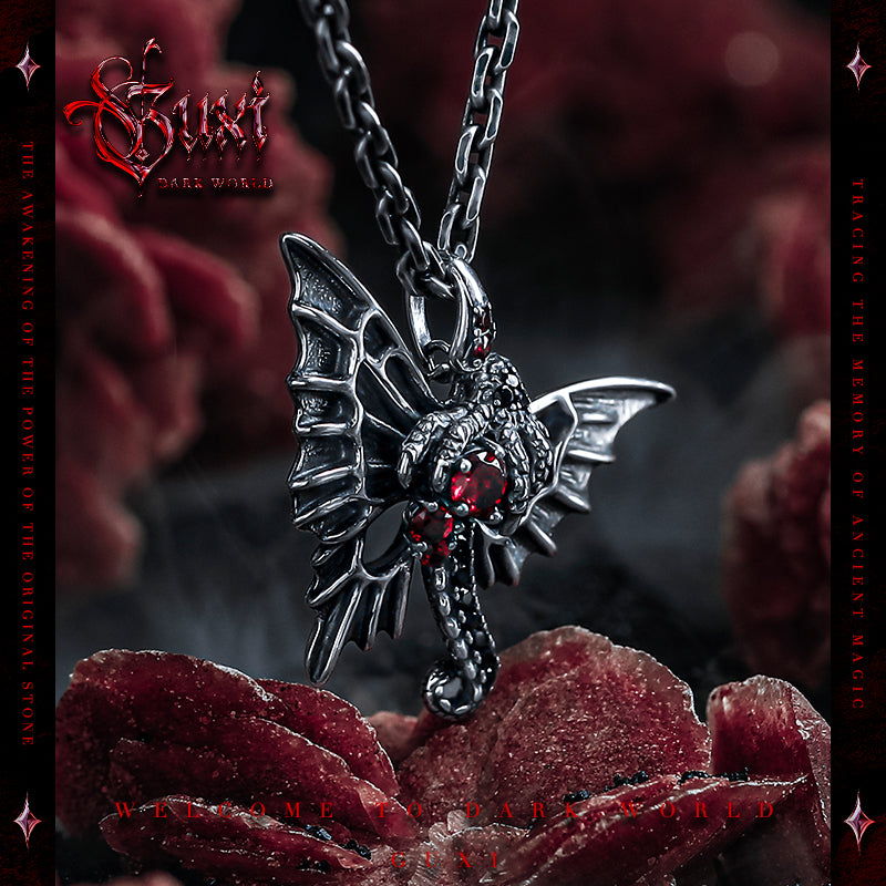 GUXI [Nightmare] niche dark style retro pendant 925 silver necklace