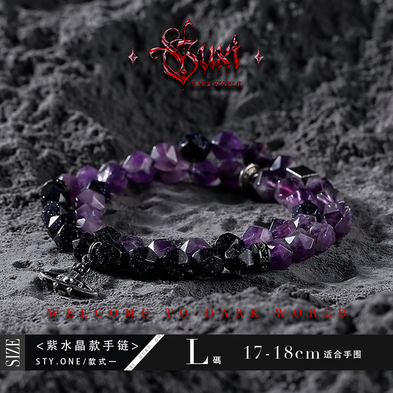 GUXI [Journey through Time and Space] Original Amethyst Bracelet High-end Niche Bead Bracelet Jewelry