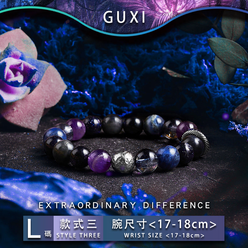 GUXI【Galaxy Planet】Amethyst trend bracelet high-end niche bead bracelet jewelry