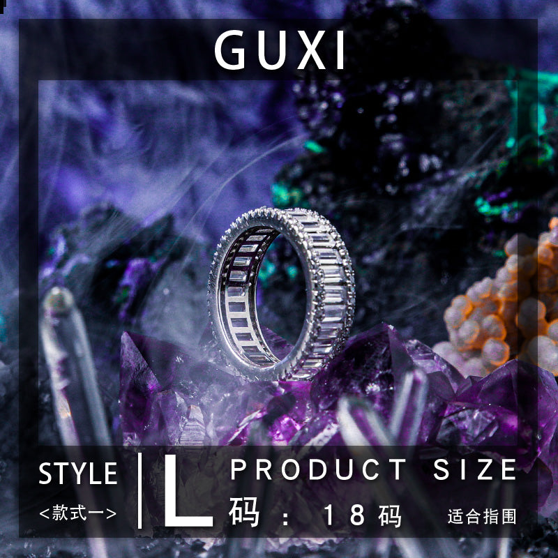 GUXI [Light of Clean Feather] cold style 925 silver ring, high-end niche design ring