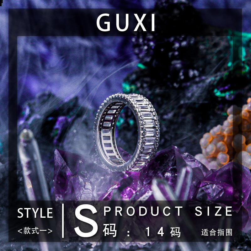 GUXI [Light of Clean Feather] cold style 925 silver ring, high-end niche design ring