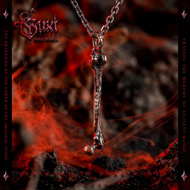 GUXI【Dry Bones】925 Silver Pendant High-end Niche Silver Necklace