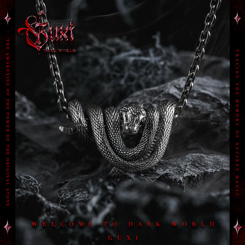 GUXI【Snake God's Bite】Retro and high-end 925 silver pendant